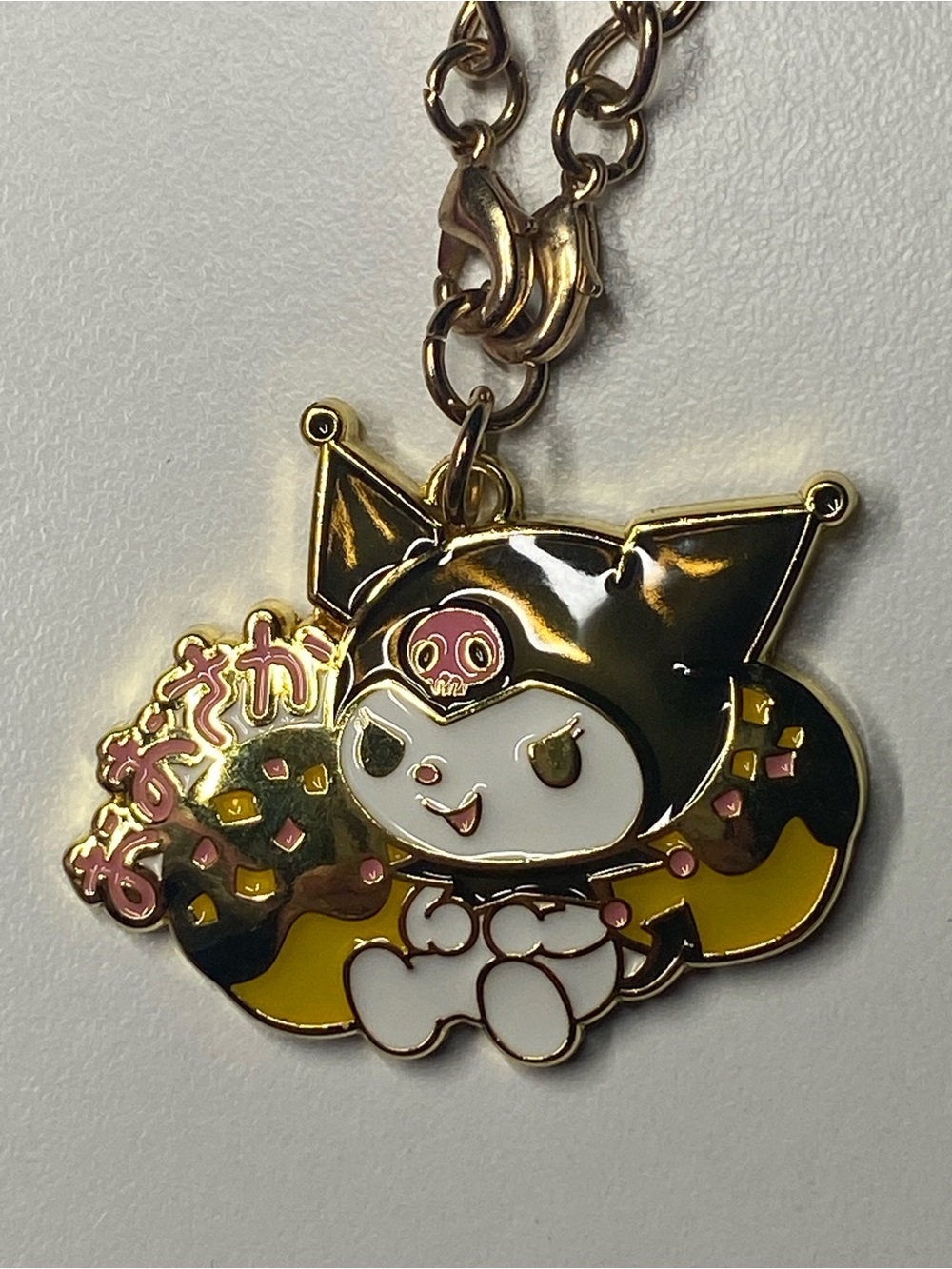 Sanrio Kuromi Osaka Limited Donut Charm Keychain Purple Gold Tone Anime Kawaii